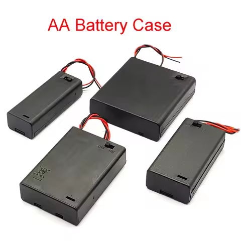 AA Battery Case 1/2/3/4 AA Battery Holder Plastic AA Storage Box With OFF/ON Switch Wires AA Battery