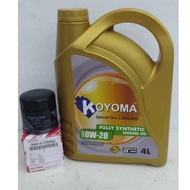 TOYOTA COLLORA CROSS 1.8 , ALTIS VIOS AVANZA , WISH 03y-08y OIL FILTER YZZN2 + KOYOMA 5W30 SEMI SYNT