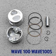 ลูกสูบ wave100 wave100s หัวนูน 53/54 ลูกสูบ+แหวน+สลัก+กิ๊บล๊อก ลูก53เวฟ100 ลูกสูบเวฟ100