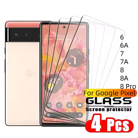 4PCS For Google Pixel 6 Glass For Google Pixel 6 6A 7 7A 8 Pro 8A Tempered Glass 9H Transparent Scre
