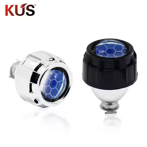 2.5 Inch Honeycomb Bi xenon HID Projector Lens Silver Black Shroud H1 Xenon LED Bulb H4 H7 Motorcycl