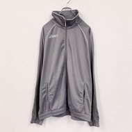 古著ASICS運動外套/運動衫，灰色，2XL碼
