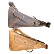 CRAZY HORSE GENUINE LEATHER SLING WAISTBAG