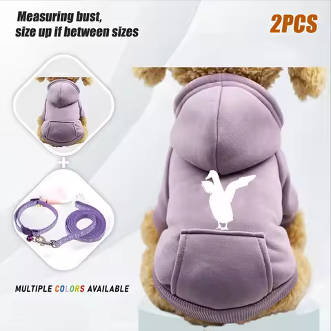 2pcs Autumn and Winter Sweater Cowboy Pocket Two-legged Clothes Sports Wind Pet Clothes Dog Cat Pet 
