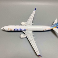 Dubai Airlines Boeing B737MAX Sensor LED Light Simulation Wheel Plastic Static Ornamental Airplane M
