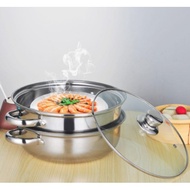 𝓗𝓖 Stainless Pot Stainless Steel Steamer Cookware Multi-functional Two Layers For Siomai, Siopao