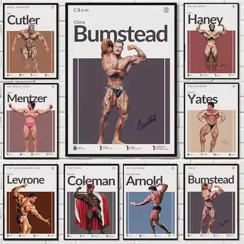 Motivation Bodybuilder Poster Bumstead Coleman Mr Olympia Art Prints Gym Canvas Painting Wall Art Pi
