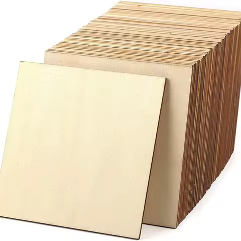 5/10Pcs Wood Square Blank Wood Sheet for Crafts Thin Unfinished Wood Squares for Wood Burning Painti