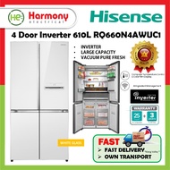 【𝐅𝐑𝐄𝐄 𝐃𝐄𝐋𝐈𝐕𝐄𝐑𝐘 𝐊𝐋】HISENSE 610L 4 Door Inverter Fridge RQ660N4AWUC1 Refrigerator Wifi Vacuum Peti Sej