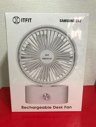 (100% new) SAMSUNG C&amp;T ITFIT Rechargeable Desk Fan 無線搖頭座枱風扇 ITFIT05WE