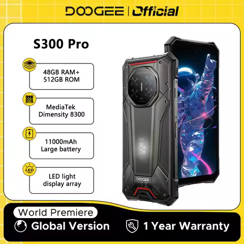 World Premiere DOOGEE S300 Pro Rugged Phone 48GB+512GB Dimensity 8300 6.78" FHD+ 11000mAh Battery 66