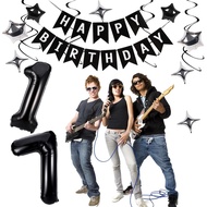 17th Birthday Decorations for Boy Girl, Black White and Silver Happy 17 Birthday Party Decorations S