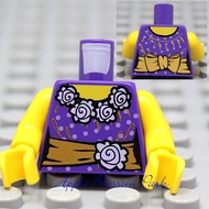[1 Pc] LEGO Torso / Upper Body Female Character Wearing Dark Purple Robe Tie Waist Scarf ID 6024067 