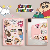 24 Hours Case ipad Rotate 360 Gen11 Gen9 Crayon Shin-Chan Right Pen Slot Acrylic AIR6 air7 ipad case