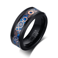 Jqueen 8mm Tungsten Steel Gear Ring Black Men's Engagement Ring