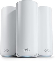 NETGEAR Orbi 770 Series Tri-Band WiFi 7 Mesh System (RBE773), 3-Pack: 1 Router + 2 Satellites, Up to