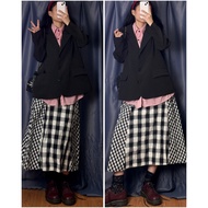 [2hand/thrift/vintage] Set mix 3 Piece 2hand, blazer + shirt + checkered skirt