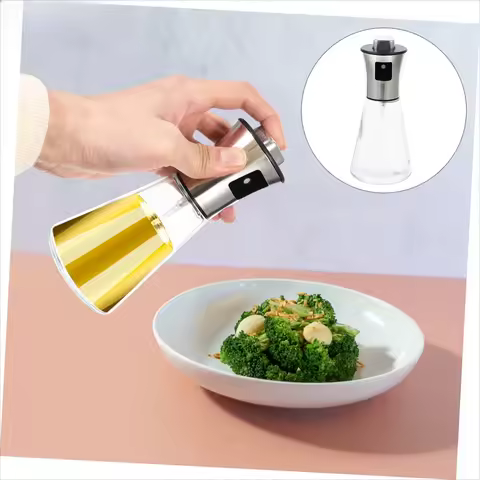 Oil Sprayer For Cooking- Stainless Steel Oil Spray Bottle, Pressurized Spray Glass Oil Spray Pot, Ki