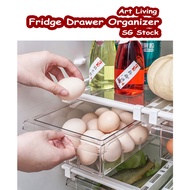 Art Living  Retractable Fridge Drawer Pull Out Organiser Shelf Holder Storage Box SG Stock Egg Stroage Drawer SG Stock