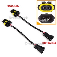 2X 9006 BULB TO H8 H11 CONVERSION HARNESS SOCKET ADAPTER FOR HEADLIGHT FOG LAMP