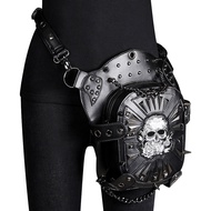 Steampunk Bag Skull Punk Retro Rock Gothic Goth Shoulder Waist Bags Leg Thigh Bag Lady Hip Hop Rivet