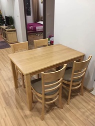 BỘ BÀN ĂN GỖ POLYWOOD 4 GHẾ