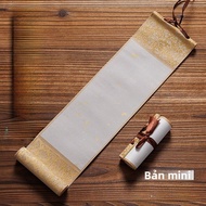 Mini Scroll Blank Paper Calligraphy Artwork Handwritten Hand Roll Semi-Matured Brush Writing Zen Dec