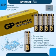 [1Box - 40Pcs] GP Supercell Super Heavy Duty AA & AAA Battery / Bateri AA & AAA GP Supercell [1Kotak