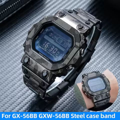 GX-56BB Camouflage Steel case & band Kit For Casio GX56 GXW-56BB Stainlesss Steel Wach Strap Bracele