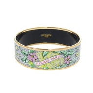 近全新愛馬仕琺瑯 GM Patte de Vreurs 金屬藍金手鐲 1043 [二手] 愛馬仕