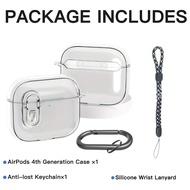 Cho AirPods 4 gen rõ ràng chống sốc trường hợp cho AirPods 4 gen với dây buộc khóa an toàn rõ ràng B