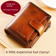 beg dompet perempuan dompet perempuan kecil Multifunctional First Layer Cowhide Driver's License Men