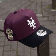 MERAH Ny maroon black visor A-Frame 9forty adjustable