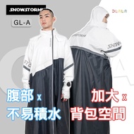 [SNOWSTORMI] Double Zipper Cyclone One-Piece Backpack Raincoat Wrist Watch Window Waterproof Cuff Fa