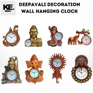 Deepavali decoration/CLOCK WALL HANGING DECORATION/DECOR/HOME/ LIVING ROOM/