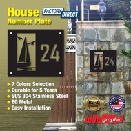 House Number Plate Nombor Rumah 门牌 Stainless Steel 304 白钢门牌  SERIES C1007