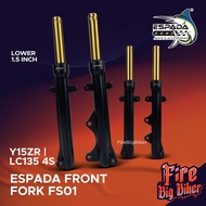 BIG BIKER Fork Standard Cutting Design Espada FS01 Y15 Y16 LC135 4S 55D LC135 4Speed Lower 1.5 Gold 