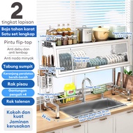 Rak Piring Atas Wastafel Stainless Steel/ Rak Wastafel Peralatan Dapur Piring Stainles /Rak Dapur Bi