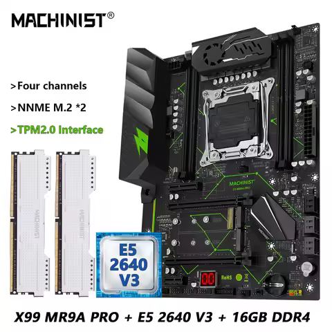 MACHINIST MR9A PRO X99 Motherboard Combo With TPM 2.0 Interface Intel Xeon E5 2640 V3 LGA 2011-3 CPU