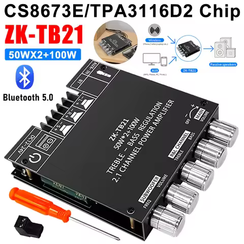 2x50W+100W ZK-MT21 ZK-TB21 Subwoofer Amplifier Board Power Amplifier Board TPA3116D2/CS8673E Chip Sp