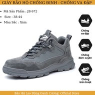 JB 672 work safety shoes made of suede, anti-nail and impact resistant