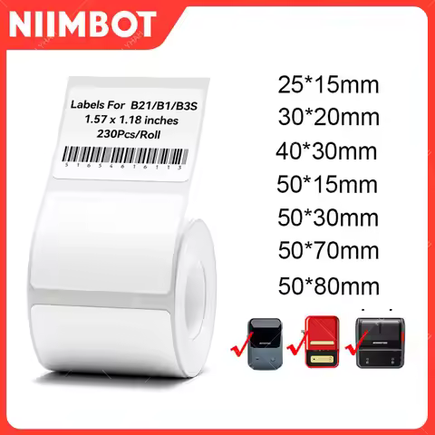 Niimbot B21/B1/B3S Thermal Label Sticker Paper Printable White 20-50mm Width Clothing Tag Commodity 