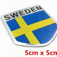 3D Aluminum Alloy Sweden National Flag Emblem Badge Car Sticker Motorcycle Decal S60L Decoration For