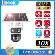 Linook V380 🔥 4G WIFI 🔥  Solar CCTV Camera 360 Wireless WiFi 1080P Dual Lens 8MP Solar Camera 4G SIM Solar CCTV Camera Waterproof Outdoor Camera