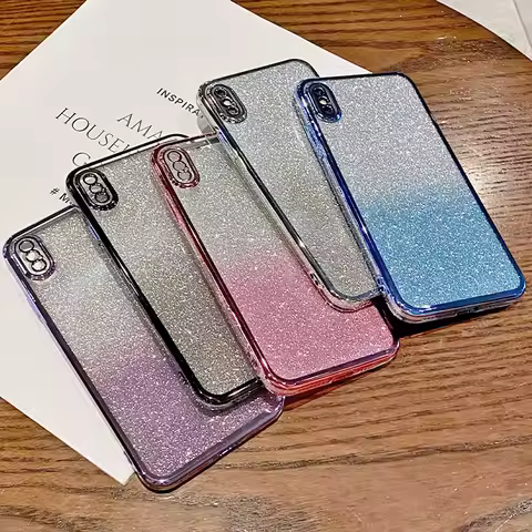 Gradient Glitter Soft Phone Case For OPPO Reno 12 11 10 Pro 9 8 7 6 5 4 Lite 11F 2F 2Z 4Z 5Z 6Z 7Z 8