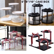Cake Box 6/8/10 inch Strong Card Board Transparent cake box birthday box gift packaging cardboard Wh