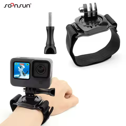 360 Degree Rotating Wrist Hand Strap Band Tripod Mount Holder for GoPro Hero Insta360 SJCAM Akaso Go