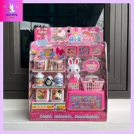 Pink mini supermarket toy for girls, with cash register, cart and attractive simulation food: Code 1