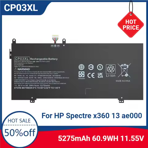 11.55V 60.9WH New Laptop Battery CP03XL for HP Spectre X360 13 Ae000 TPN-Q199 Q195 Laptop Parts & Ac
