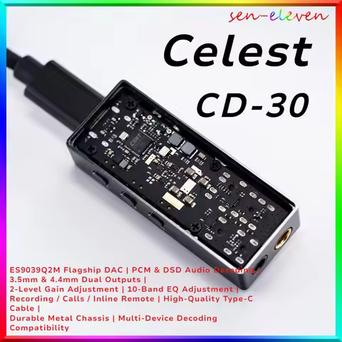Kinera Celest CD-30 Portable USB DAC Headphone AmplifierAMP HiFi Digital Audio Decoder ES9039Q2M DAC